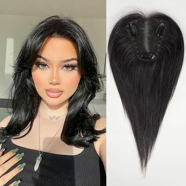 Tupet damski naturalny clip in mono top 30cm - obrazek 6