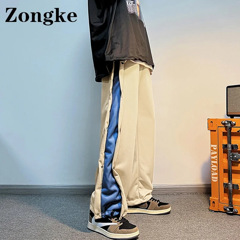 Zongke Work Clothes Men Pants Harem Chinese Size 3XL Khaki Pants For Men Fashion Leggings 2022 Spring New Arrivals khaki trousers Casual Pants