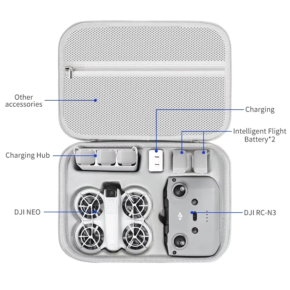 Drone Accessories Drone Storage Bag Drone Storage Case For DJI Flip NEO PU Leather Drop-resistant Hard Shell
