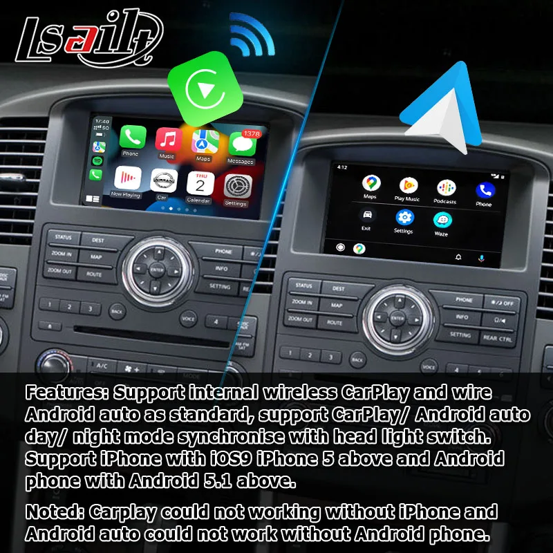 Android carplay HD screen upgrade for Nissan Pathfinder R51 2008-2013 with video bypass wireles android auto IT06 Lsailt truck gps