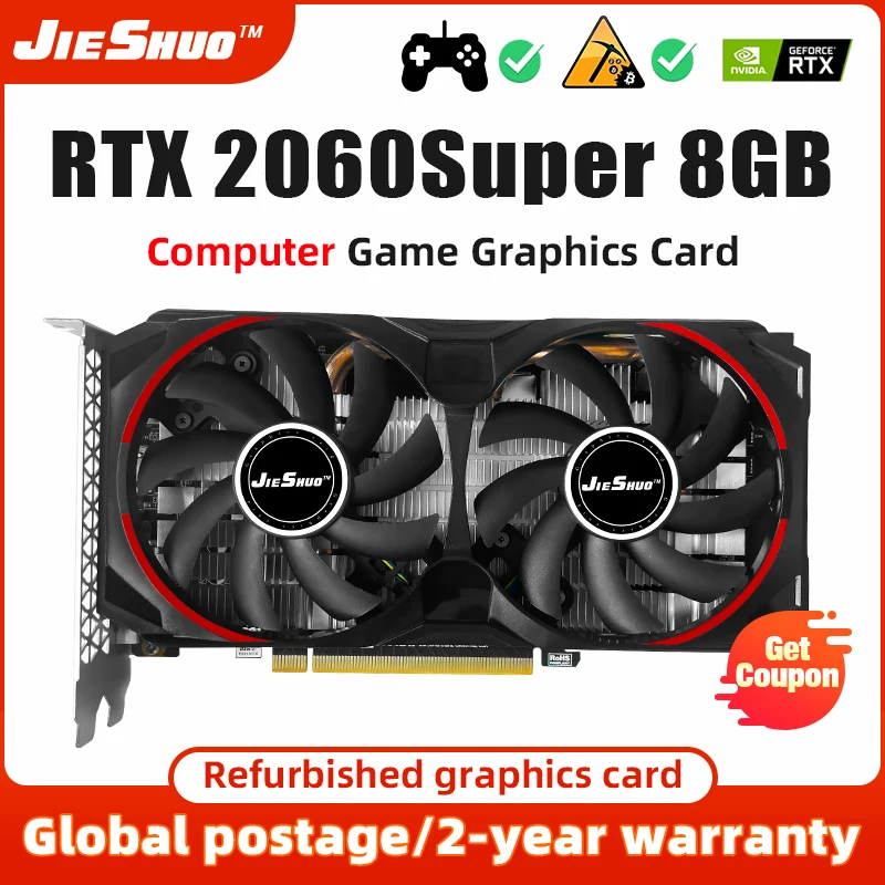 jieshuo pc game card rtx2060 super 8gb gddr6 256bit rtx2060 Series