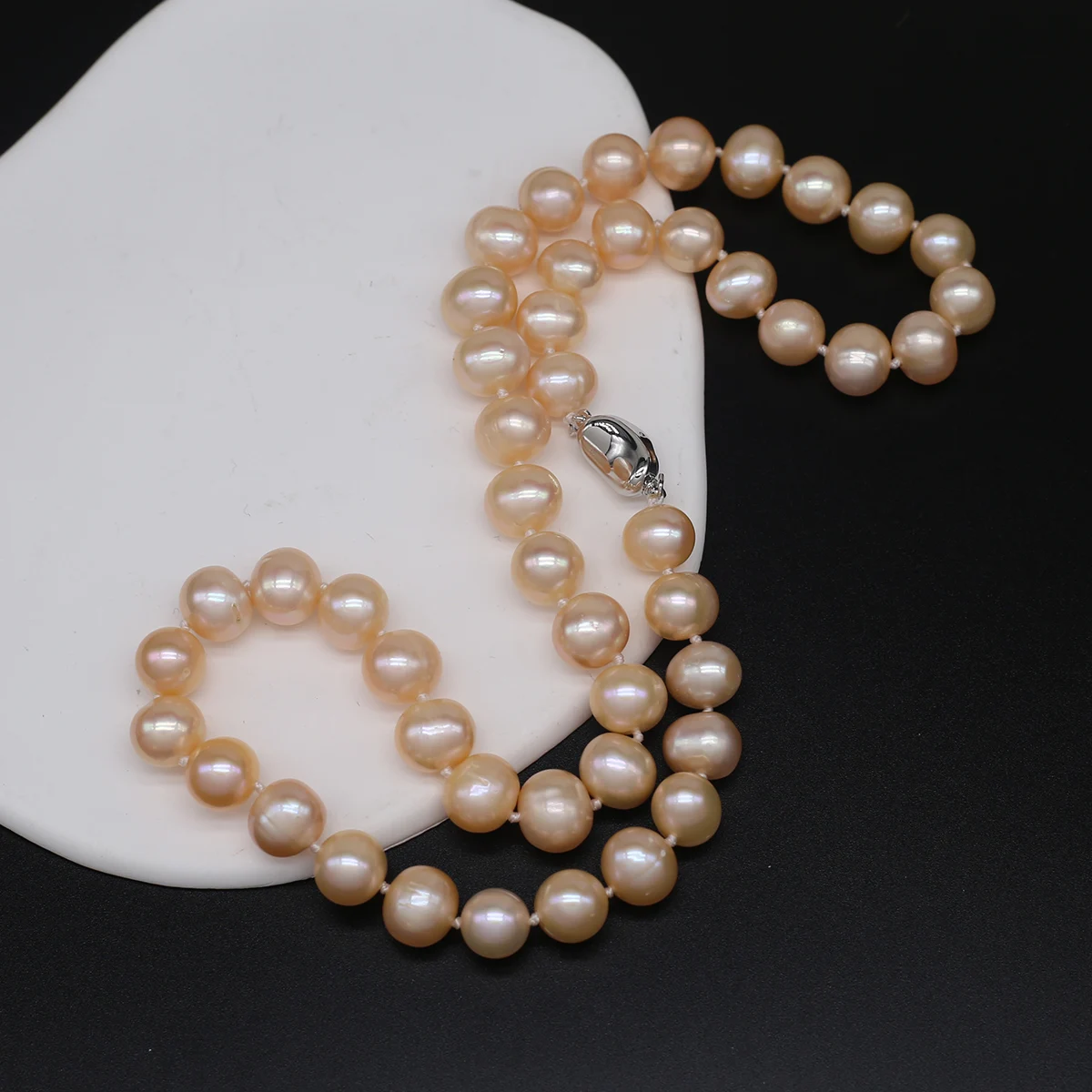 

Natural Freshwater Pearl Necklace Baroque Round Exquisite Accessories Women Personality Necklace Girls Wedding Party Jewelry
