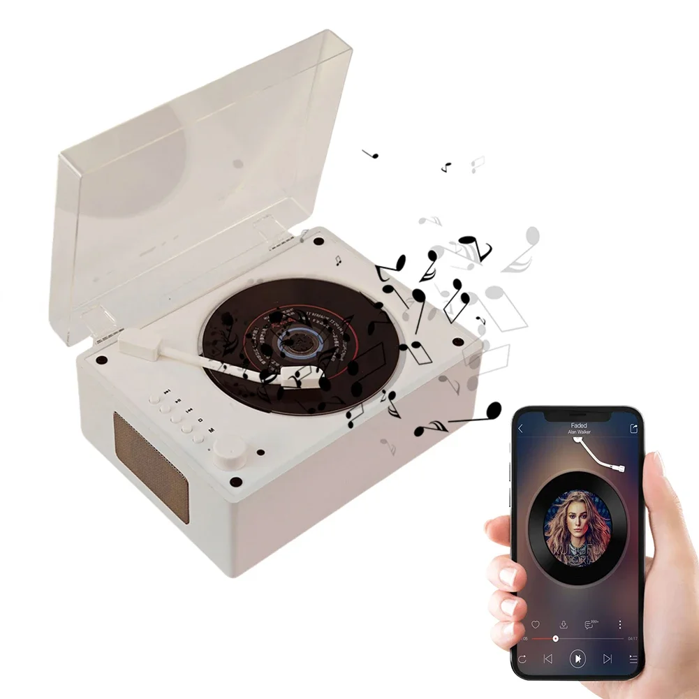Vintage Leather CD Player Two-way Bluetooth 5.0 Built-in Speaker Portable Rechargeable Support CD BT USB 3.5mm AUX Home Decor