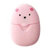 50Pcs Portable Disposable Cleaning Soap Paper New Cartoon Bear Travel Cute Soap Sheets Jabon  Savon Soap Tablets 6