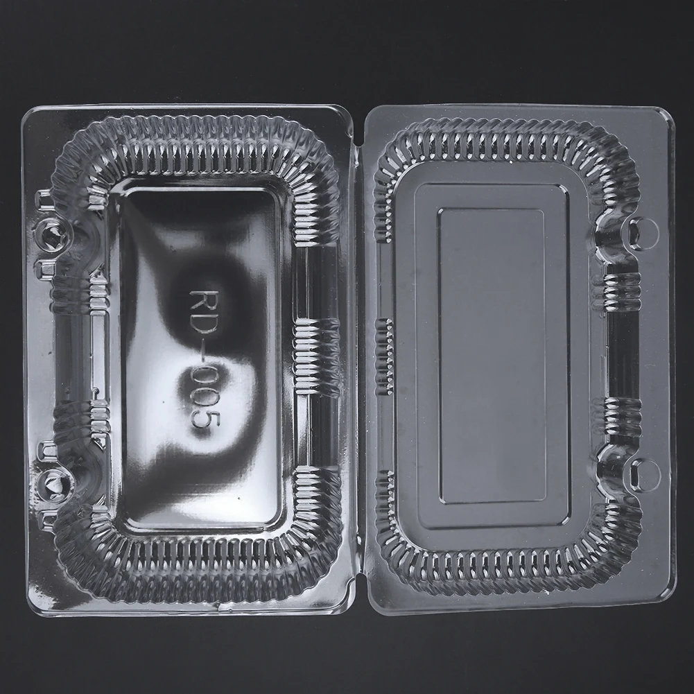 25 PCS Disposable Plastic Hinged Loaf Container Food Fruit Storage Box 22.5 X 12.7 X 8.5 Cm