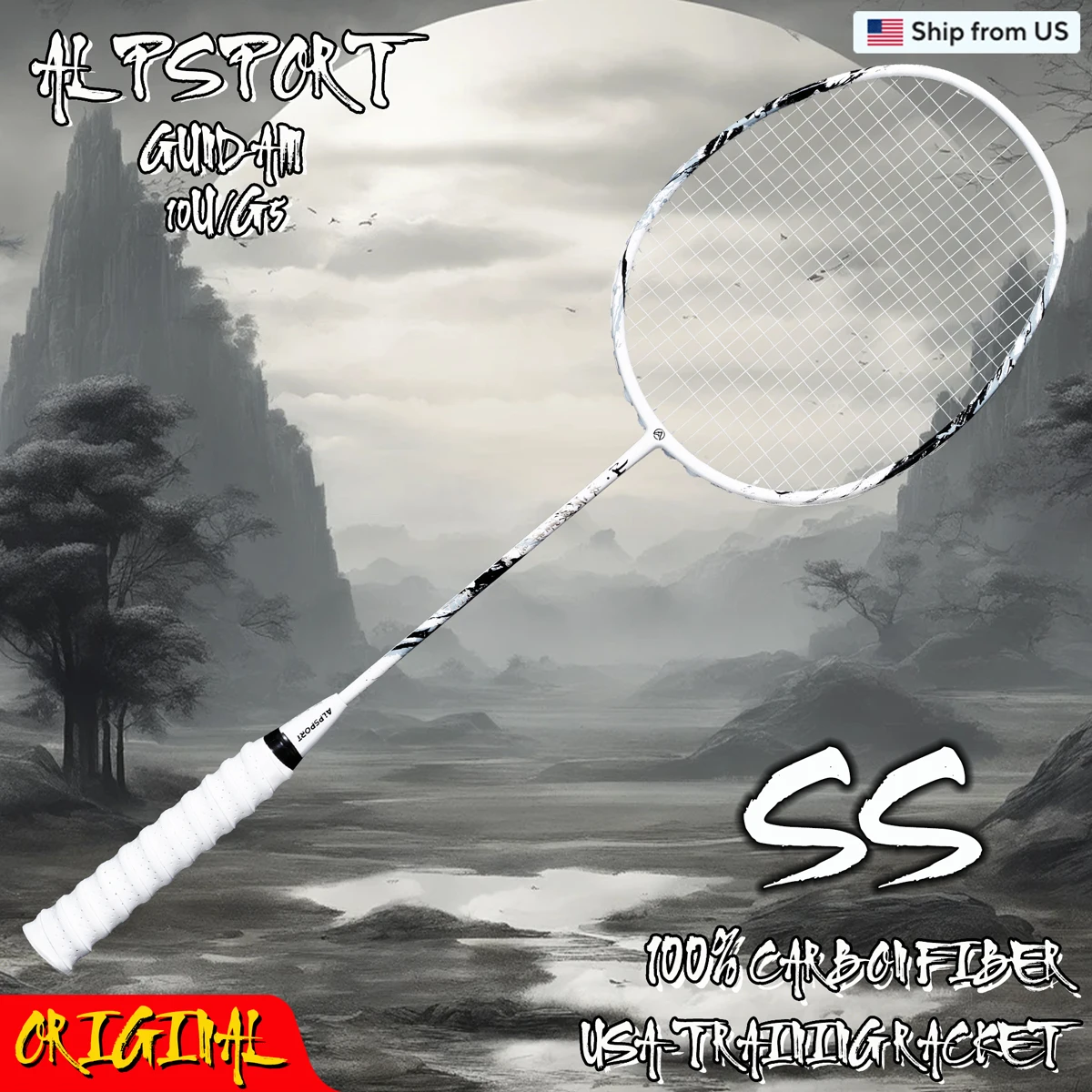 3u Racket ALP 3U SS Badminton Racket Ultra-light T800 carbon fiber MAX 32Lbs ...