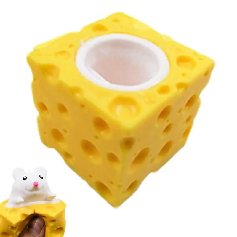 

Cheese Cup Mouse Toy Creative Mouse Squeezing Toy Children Squeezing Toy Stress Relief Creative Sensory Toy For Adults Toddlers