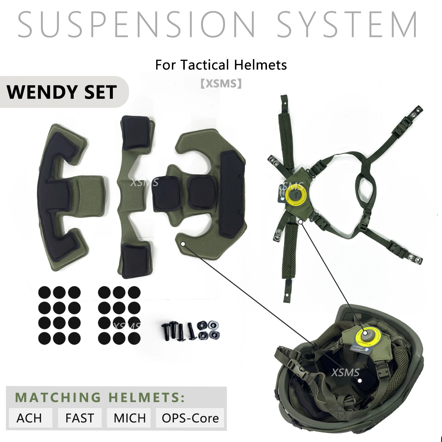 WendyHelmetSuspensionSystemHelmetLanyardWithHelmetFoamPadFAST
