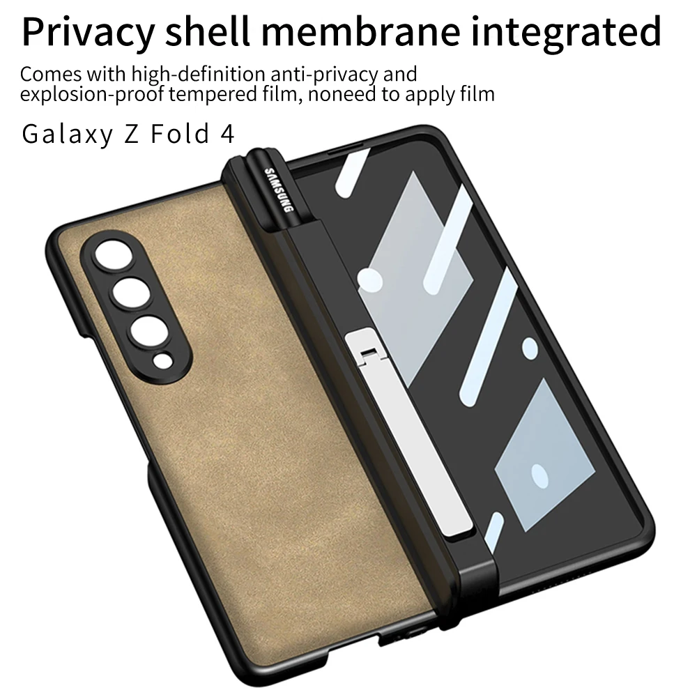 Wish For Samsung Galaxy Z Fold 4 Wallet Case with S Pen Holder,PU