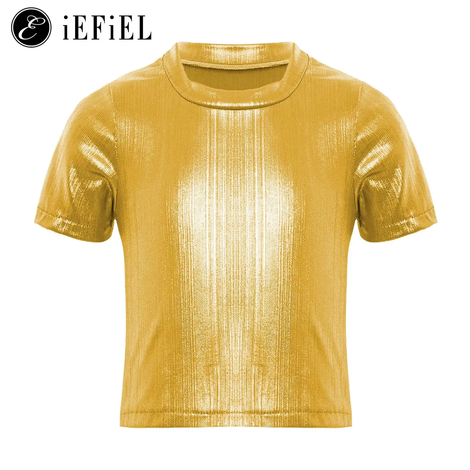 Set Da Ballo Per Bambini T-shirt Metallizzata Lucida A Maniche Corte - Foto 8