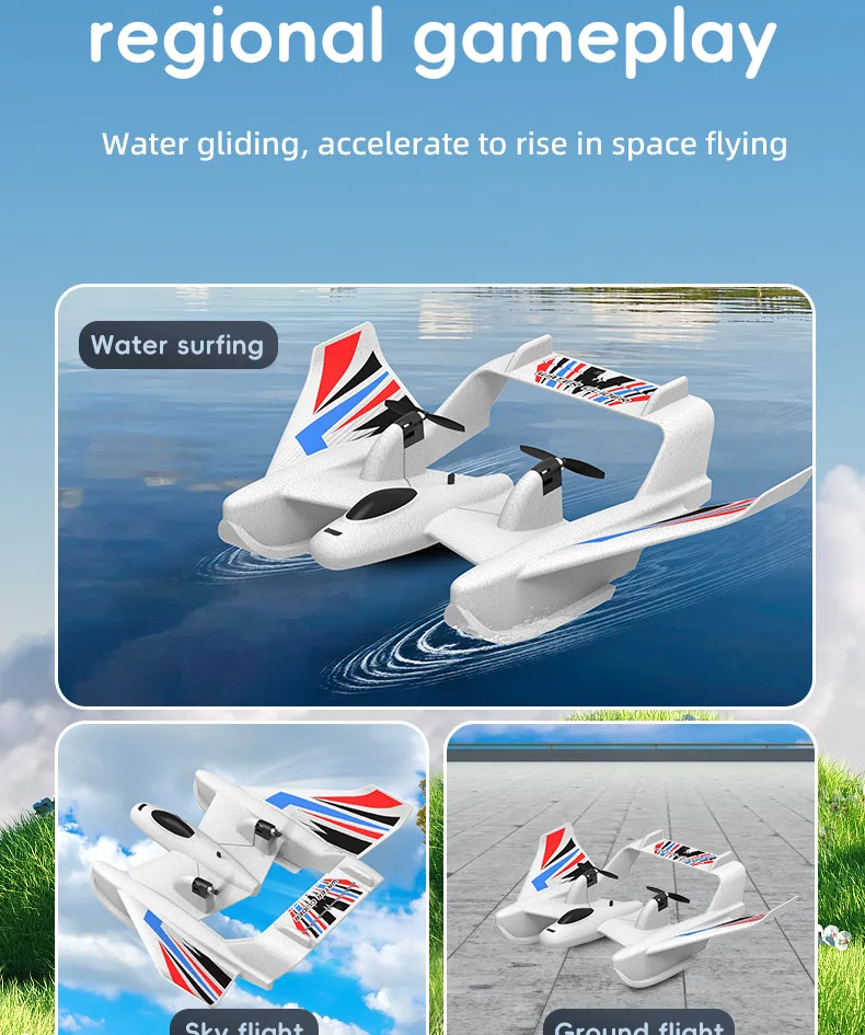 BM21 RC Glider Gyro Stable Flight Waterproof Remote Control Aircraft Boat EPP Foam Amphibious Fixed Wing Aircraft Toys Gifts