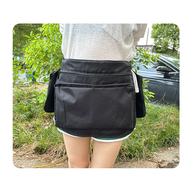 Oxford Large Capacity Bag Multi functional Portable Waist Bag Fashion Trend Thickened Work Service Kit Black