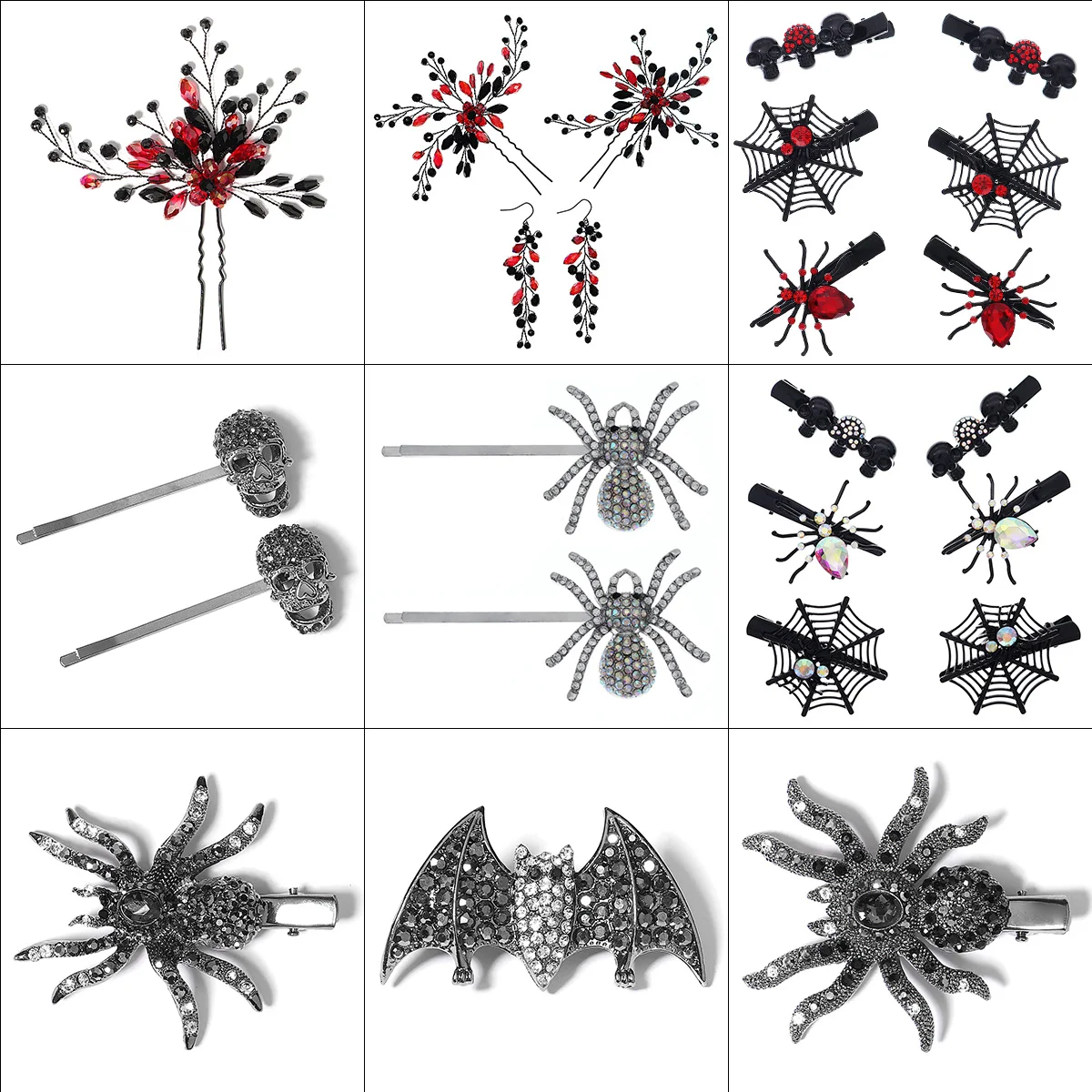 Halloween Spider Hair Clips for Women Girls Bangs Hair Pins 