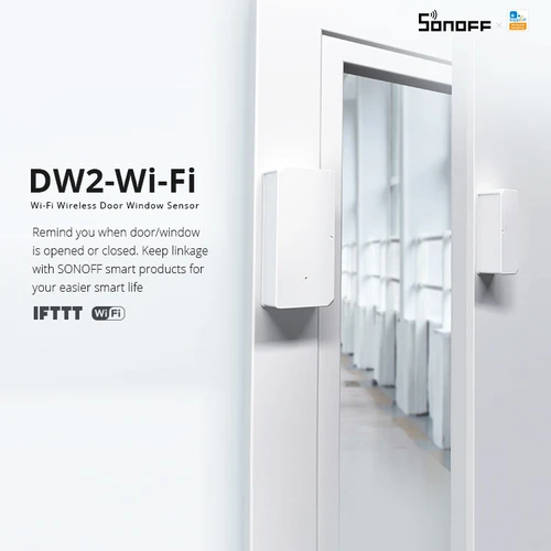 SONOFF DW2 와이파이 무선 도어 윈도우 센서, 스마트 홈 보안 시스템, 홈 키트 감지기, Ewelink 앱 알림 경고 2
