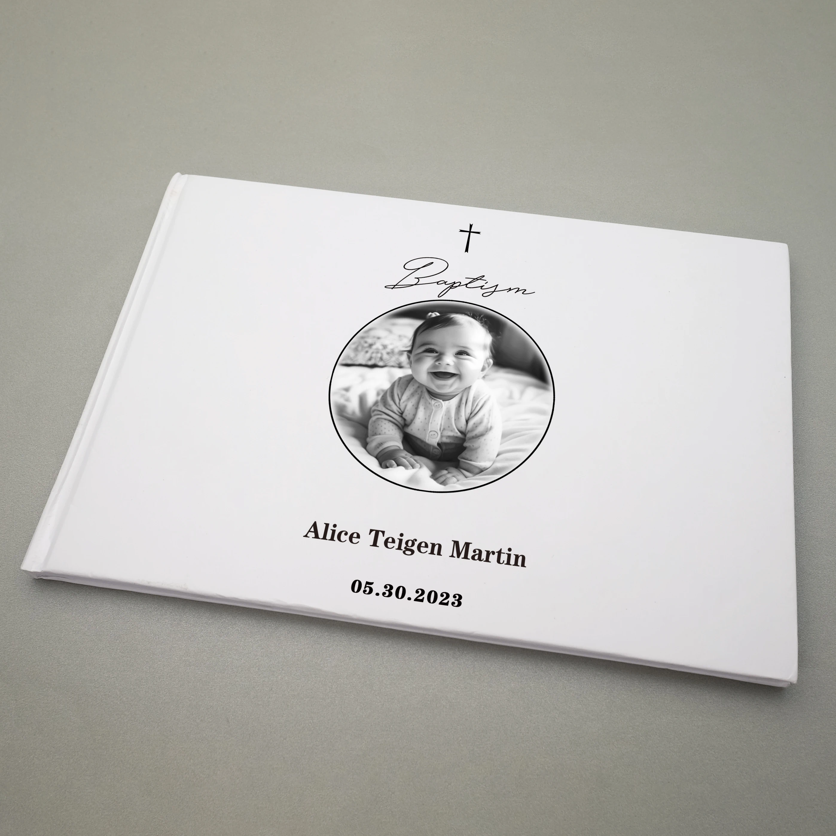 Personalized Baptism Guest Book Birthday Boy Girl Baby Shower Signatures Book Memory Baptism Guestbook Mariage Decoration