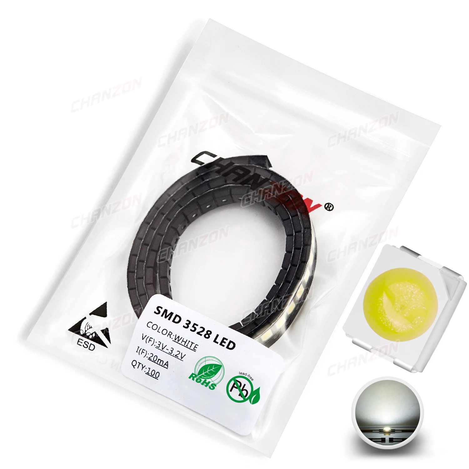 รูปสินค้า แผงวงจร SMD LED สีครบ 100 ชิ้น