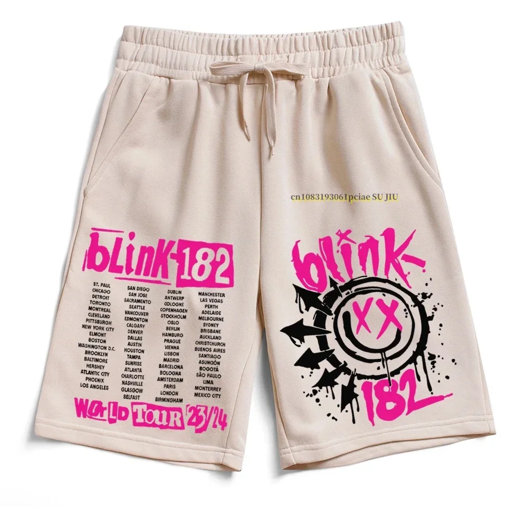 High Quality Fashion Leisure Blink 182 Shorts World Tour 2024 Popular Music Fans Pants Cotton Trousers Man Woman Pants 3
