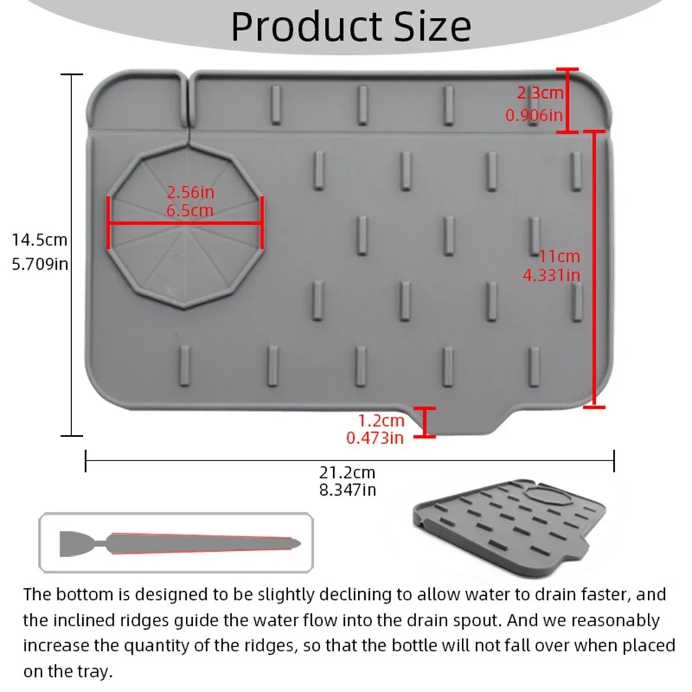 Kitchen Silicone Faucet Mat Absorbent Mat Sink Splash Guard Drain Pad Double Sided Use Bathroom Sink Kitchen Gadget 5