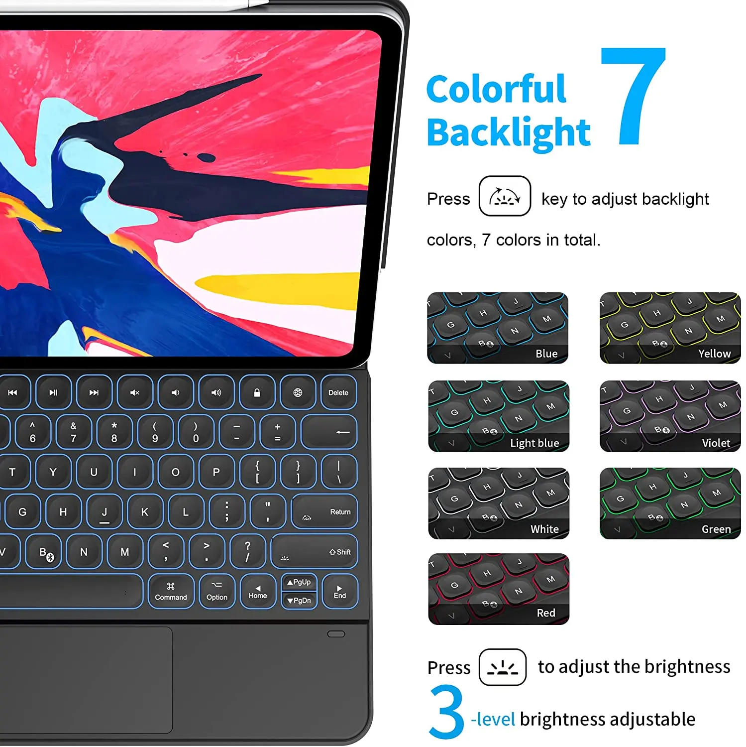 para Apple Case de Teclado Mágico para Ipad ar ar Ipad Pro 11 2022 2022 para Ipad Pro 12 12.9 2022 Teclado Mágico Estojo p/ tablets e e-books - Imagem 5