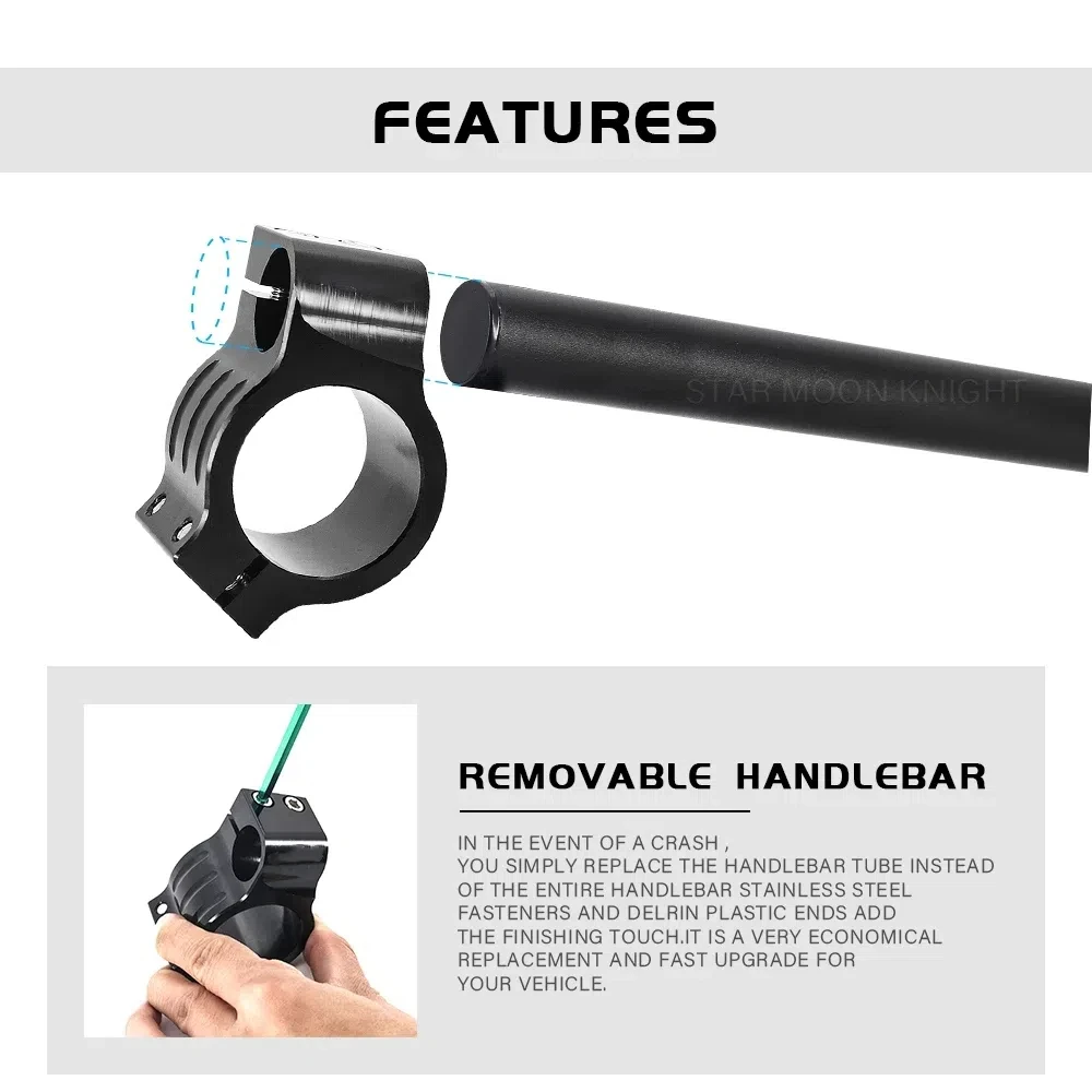 Handlebar Clip On Fork Handle Bar For Kawasaki Ninja 250 300 400