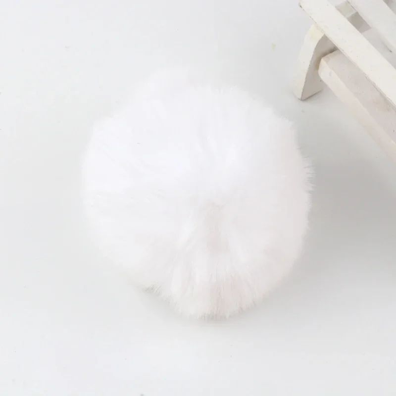 4 Stück Kunst-Rex-Kaninchenfell-Pompom-Kugeln, 8 cm, künstliche, flauschige, weiche Pompons, DIY-Pompons, Hochzeitsdekoration, Nähen, Bastelbedarf, Geschenke – Detail 10