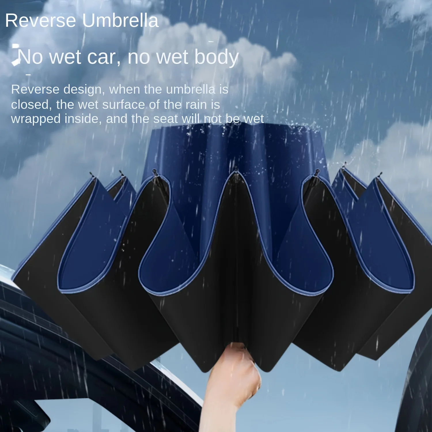 130cm Extra large triple fold rain and rain umbrella Effective protection Effective wind resistance UV resistance