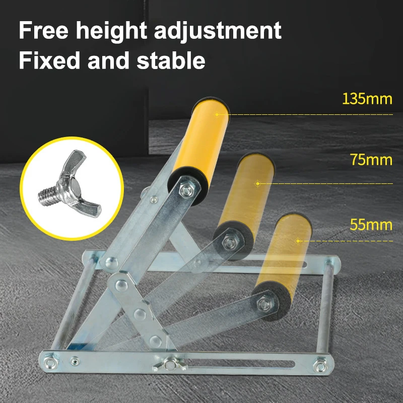 Versatile Material Rack Miter Saw Roller Support System; Adjustable and Collapsible Support Bracket Aid