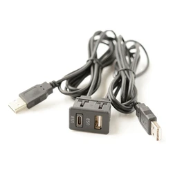 Car Dash Board Flush Mount USB Type-C Socket Wearproof Extension Panel Cable for Truck Motorcycle Dashboard