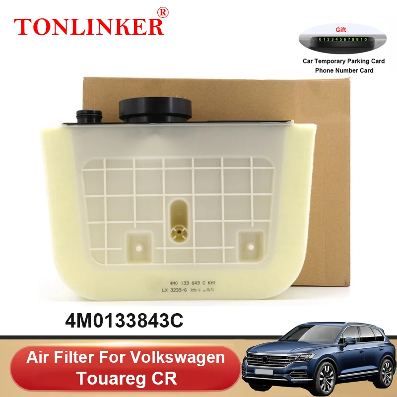 

TONLINKER Air Filter 4M0133843C For VW Volkswagen Touareg CR SUV 2.0TSI 3.0TDI 2018 2019 2020 2021 2022 Car Accessories Goods