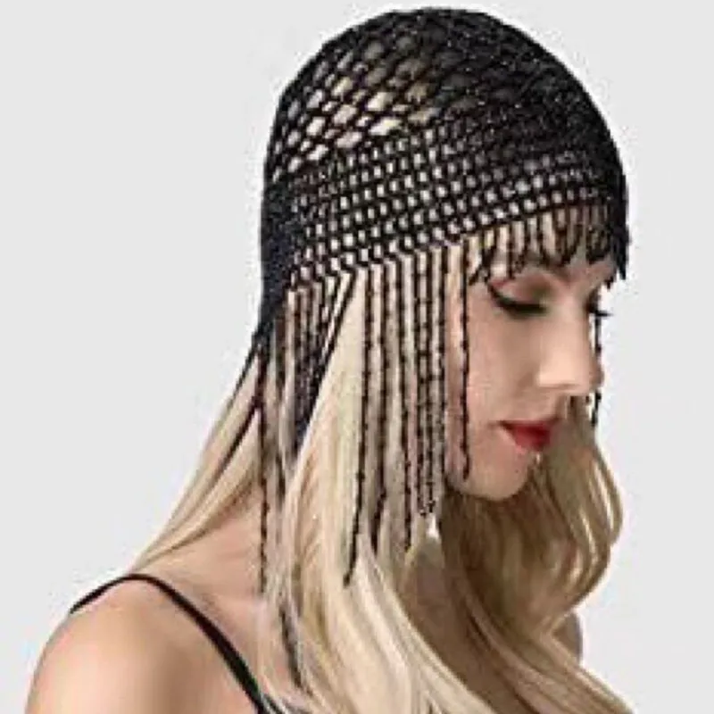 Fascia Per Capelli Con Perline Anni '20, Flapper Cleopatra Con Nappa E Cristalli, Per Matrimonio, Cosplay E Halloween