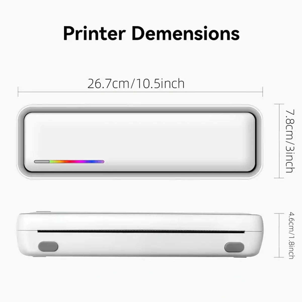 Portable A4 printer, wireless thermal printer for printing documents and pictures on A4 thermal paper, ink-free operation with l - 2