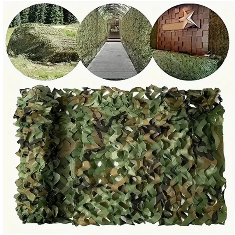 DoubleLayerCamouflageNetwithNylonRopeforTacticalTrainingNetPartyDecorationSunshadeHuntingBlindCampingShelter