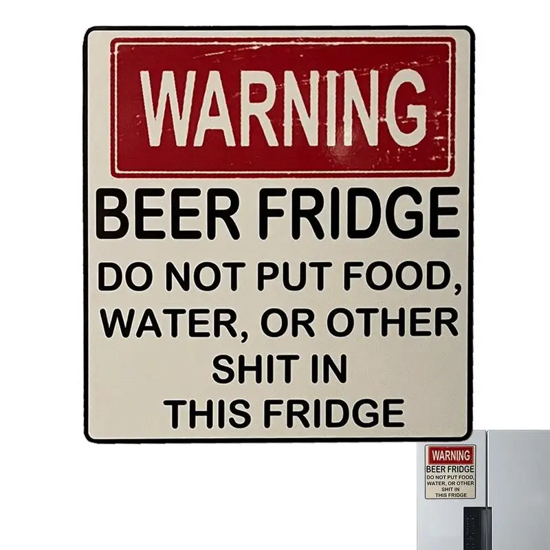 

Cute Beer Fridge Magnet Stickers Reusable Metal Sign Warning Magnetic Decals Multifunctional Organizer For Fridge Decoration