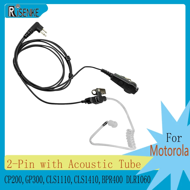 Two Way Radio with Acoustic Tube, Earpiece Headset, for Motorola CP200,GP300,CLS1110,CLS1410,BPR400, DLR1060, Walkie Talkies