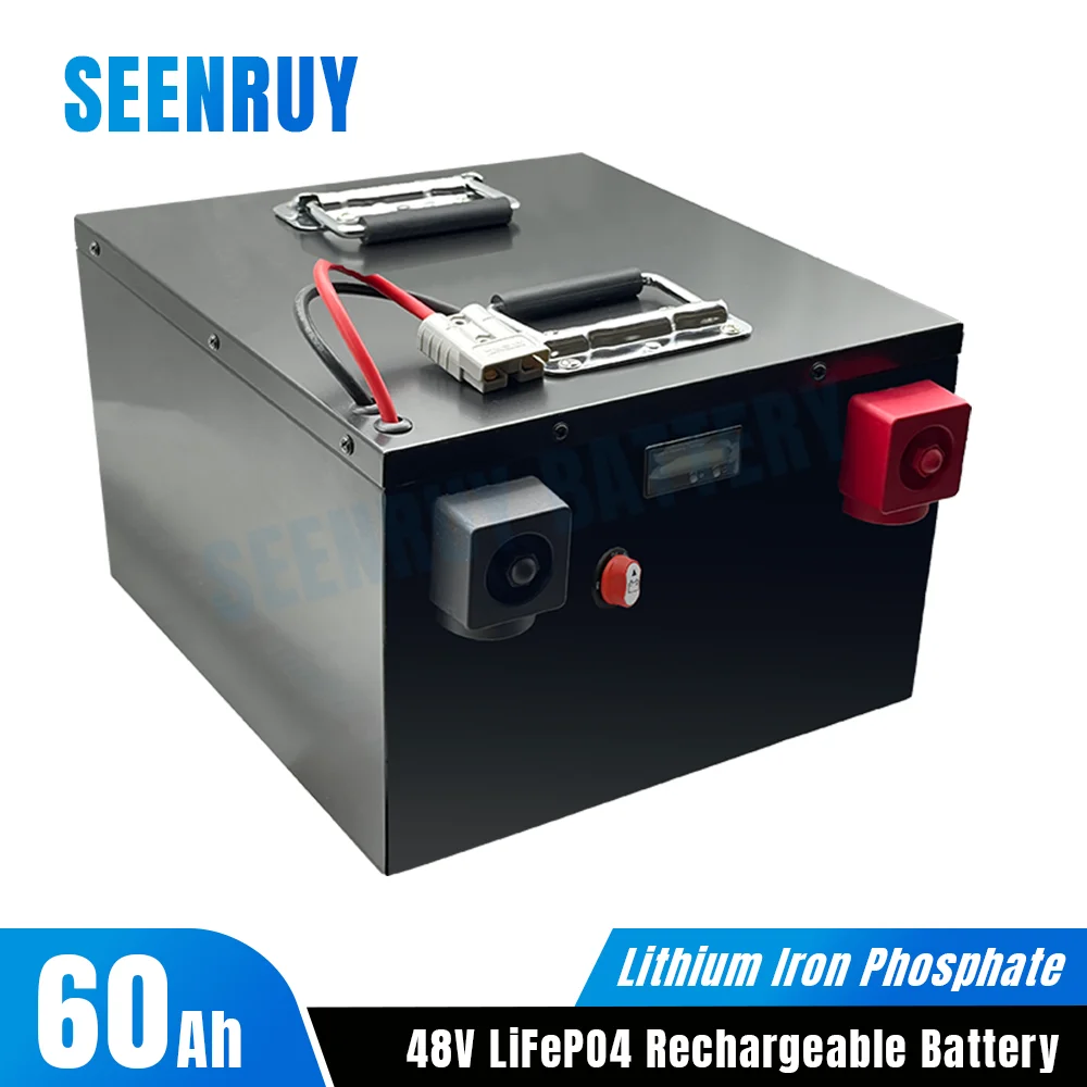 

48V 60Ah Lifepo4 Battery Pack Built-in BMS Optional Bluetooth Deep Cycle for Motorhome RV Golf Cart Campers Scooter Solar Energy