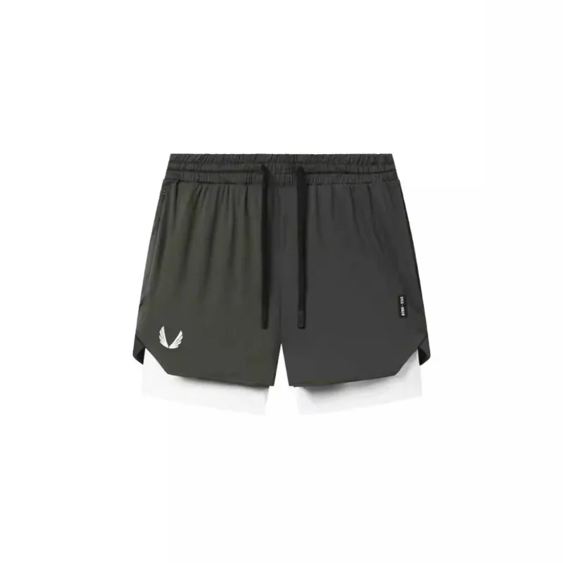 Summer Men's Gym Fitness Sports Running Basketball Short Pants Man Quick Dry Bodybuilding Double-decker 2 in 1 Shorts Sweatpants 6