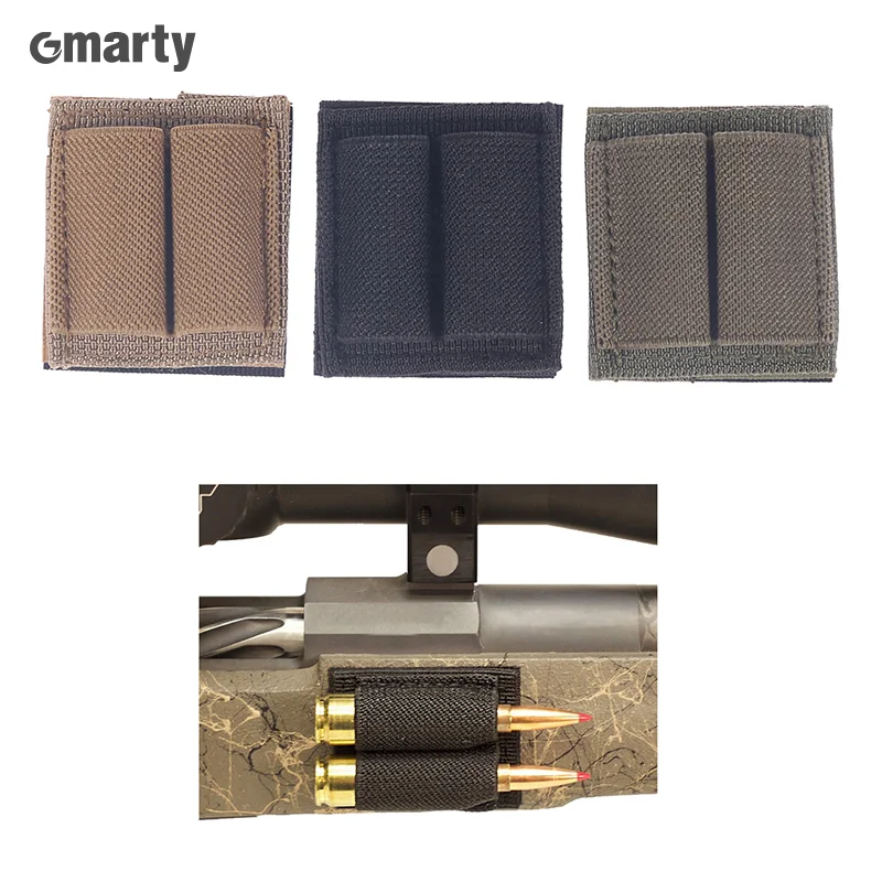

Tactical Ammo Holder 2-Round Nylon Adhesive Patch Tactical Airsoft Buttstock Ammo Pouch Pouch Hunting Gear