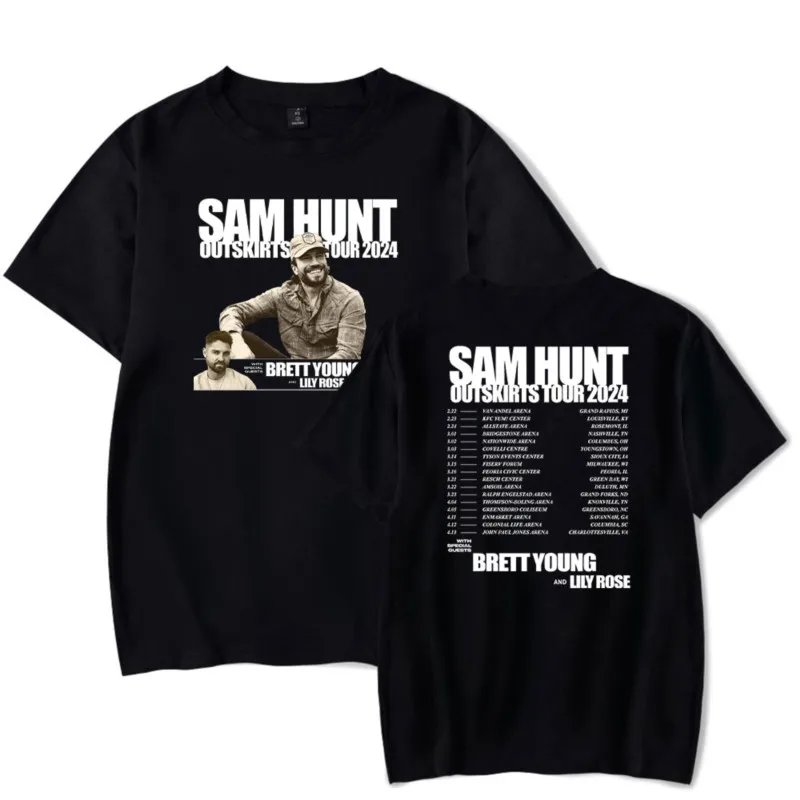 

Футболка Sam Hunt для женщин и мужчин, Повседневная летняя футболка унисекс с круглым вырезом и коротким рукавом, 2024