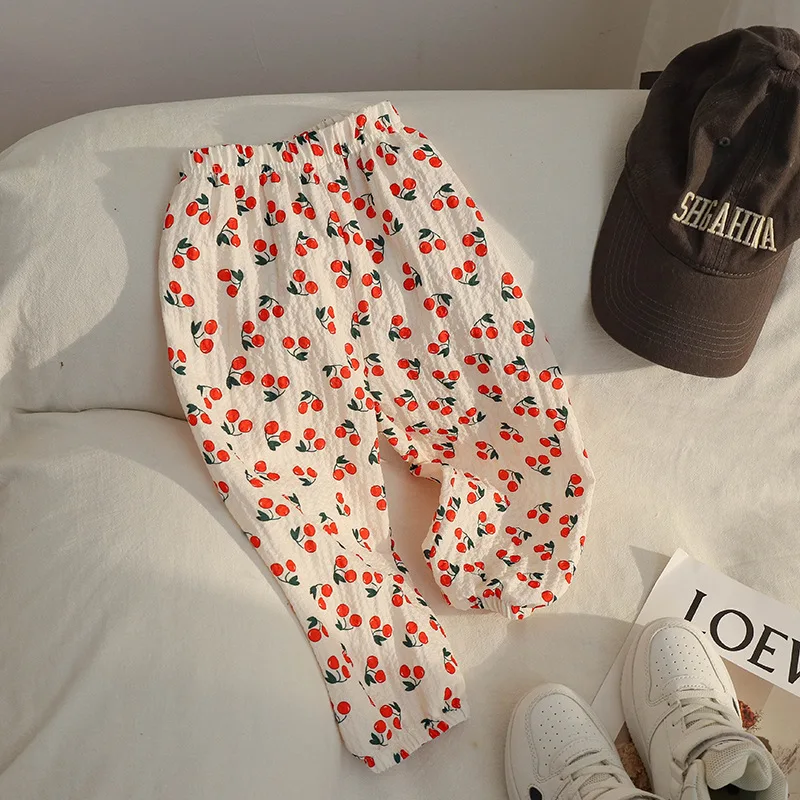 Summer Children's Anti-Mosquito Pants Thin Section of Small and Medium-Sized Children Hundred Nine Pants Boys and Girls Pants