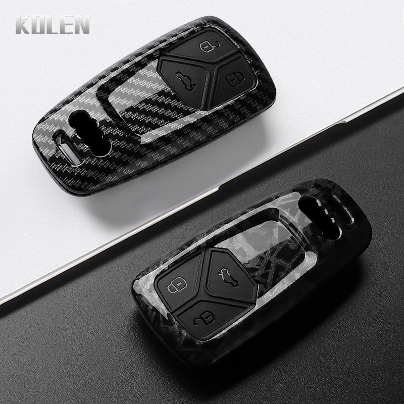 Premium ABS Carbon Fiber Car Key Case Cover - Protective Shell and Stylish Fob Accessory