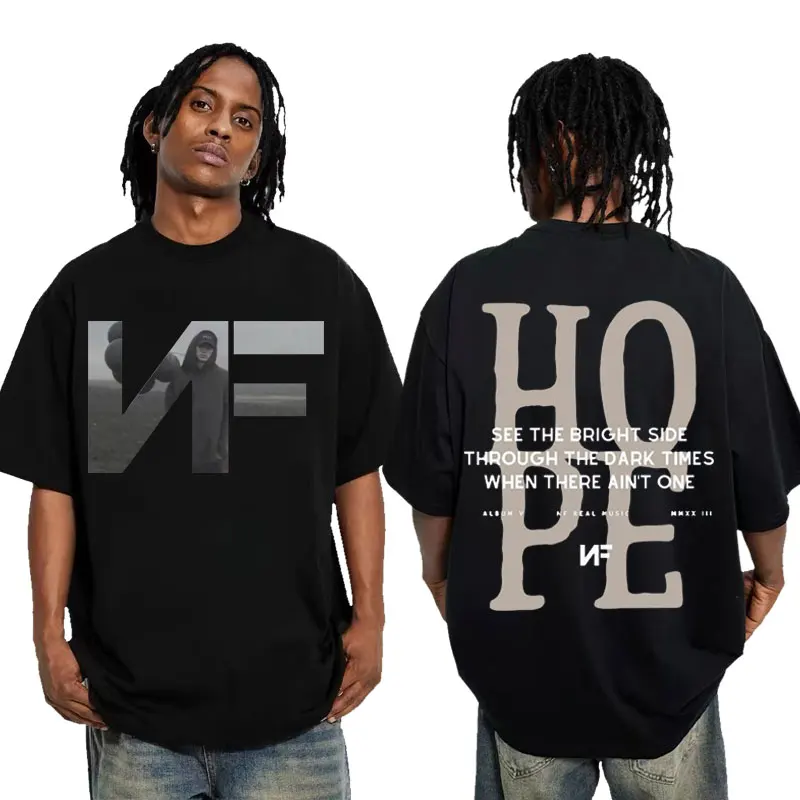 Rapper Nf Hope Tracklist Maglietta Grafica Hope Album Tour Magliette Estetiche Vintage Uomo Donna Moda Hip Hop T-Shirt Oversize