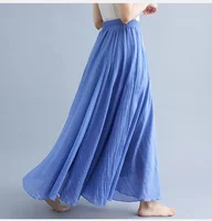 Fashion Solid Cotton Linen Women Skirts Maxi Elegant Harajuku Saia Casual Loose Long Skirt Ladies Clothes Faldas Ropa Mujer - Image 6