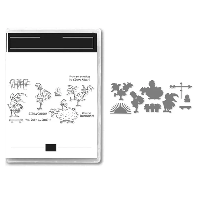 꽃 금속 절단 다이 및 스탬프, 스크랩북 다이 공예 스텐실 엠보싱 공예 용품, 투명 스탬프 및 다이, 1 세트