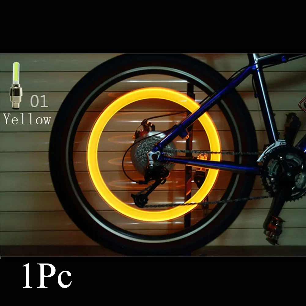 1/2 pz nuove luci della bicicletta LED ruota della bici luminoso fluorescente pneumatico valvola tappo della luce Decor lampada al Neon Flash Cycle accessori