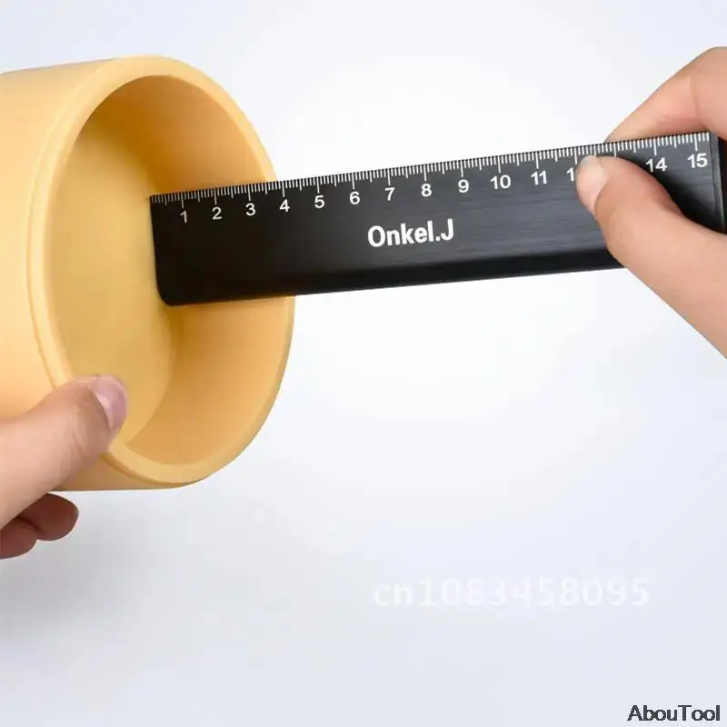 

Aluminum Alloy 30CM Metric Inch Ruler for Woodworking Scribing and 15CM Drawing Ruler Cutting Paper with Water Drop Design