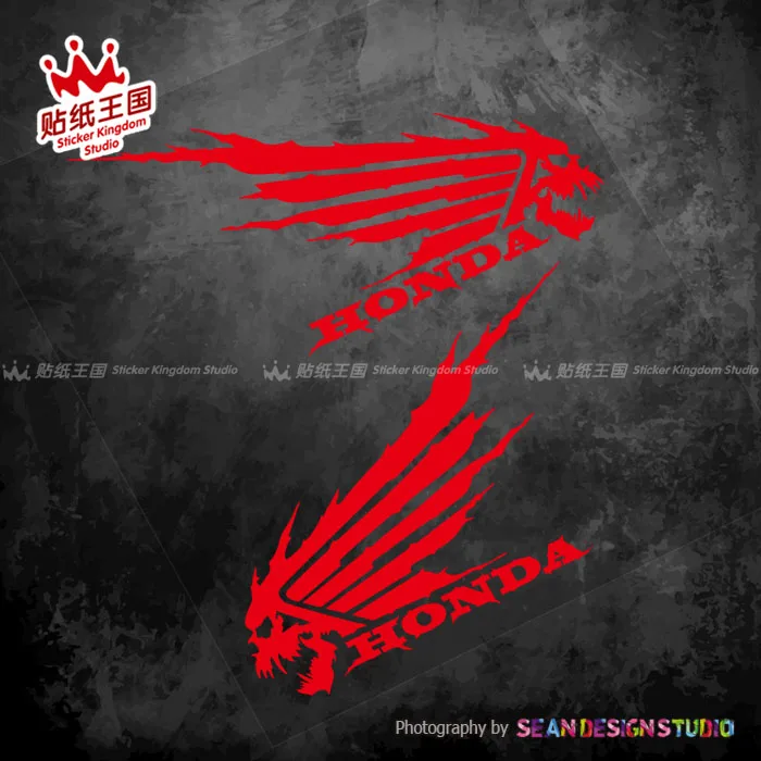 1 Coppia Per Honda Ala Cranio Cbr1000 600Rr Cb1000R Cb1100 Cb650F Cbr300R Vfr1200 Cm1000 Cm500 Impermeabile Adesivi Riflettenti 25