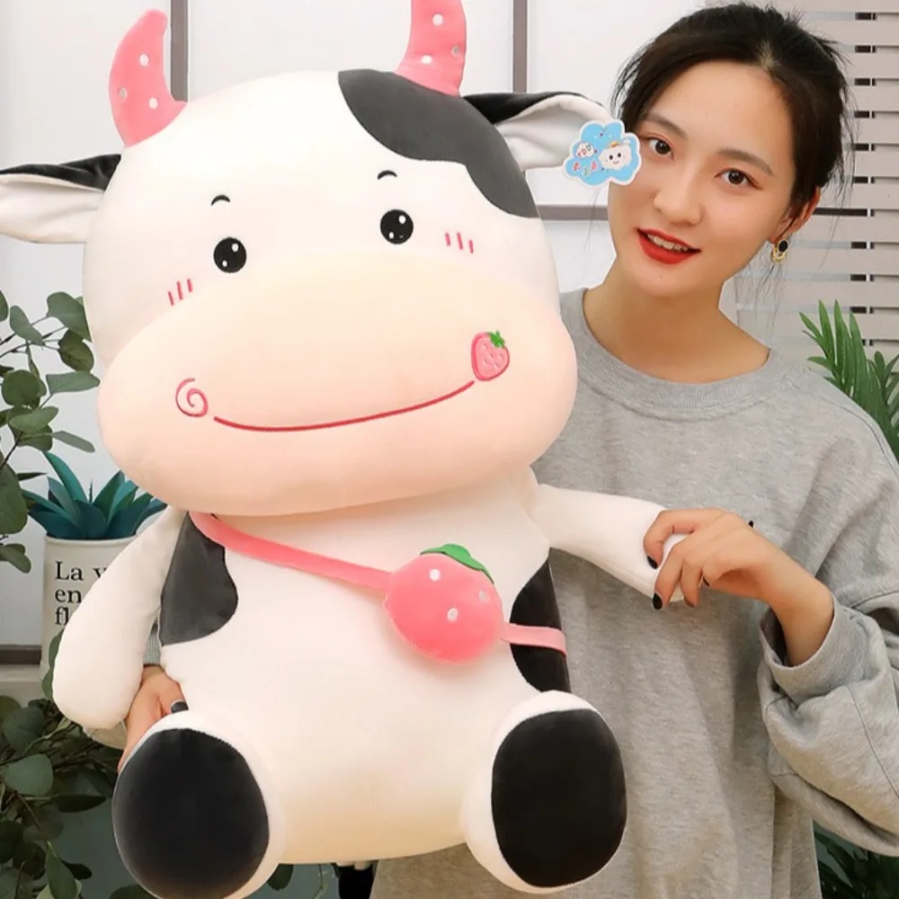 Cartoon Animal Milk Cow Cattle Simulation Cow Fluffy Soft 's Accompany Dolls Home Decor