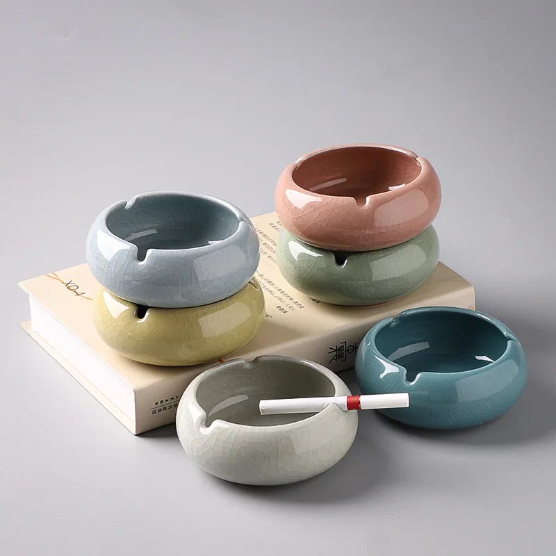 Ceramic Ashtray Handmade Ice Crack Decorative