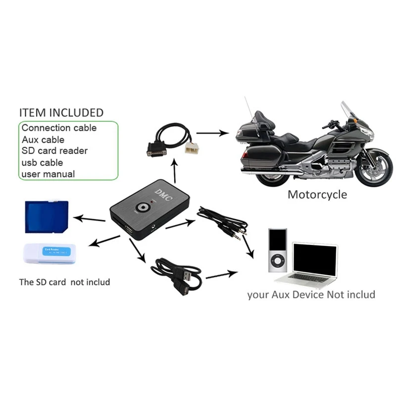 

Black Motorcycle Digital Music CD MP3 Changer Player Case Parts Accessories For Honda Goldwing GL1800 2001-2011