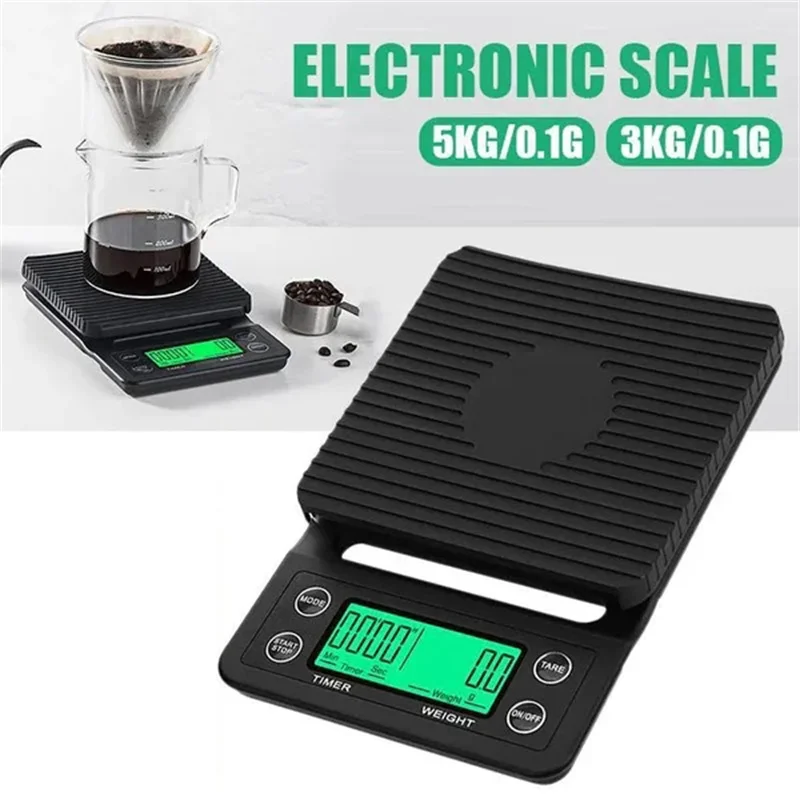 With Timer for Food Balance Weighing Mini Household Weighing Scale  Electronic Coffee Scale Digital LCD 3kg 0.1g Kitchen Scales - AliExpress